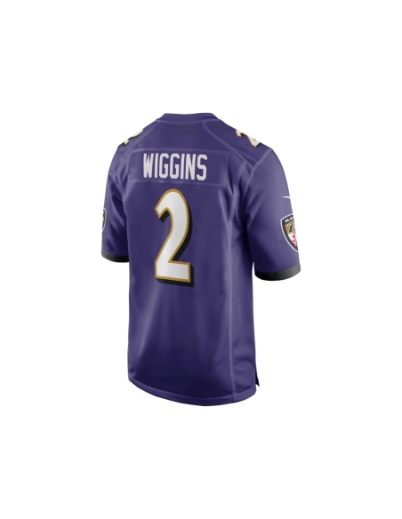 Mens Baltimore Ravens Nate Wiggins Purple 2024 NFL Draft First Round Pick Player Game Jersey