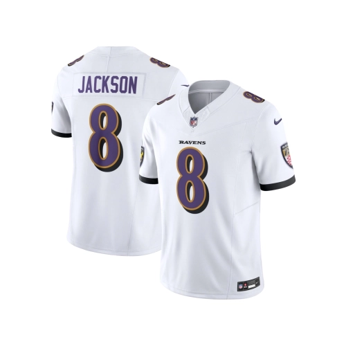 Mens Baltimore Ravens Lamar Jackson White Vapor F.U.S.E. Limited Jersey