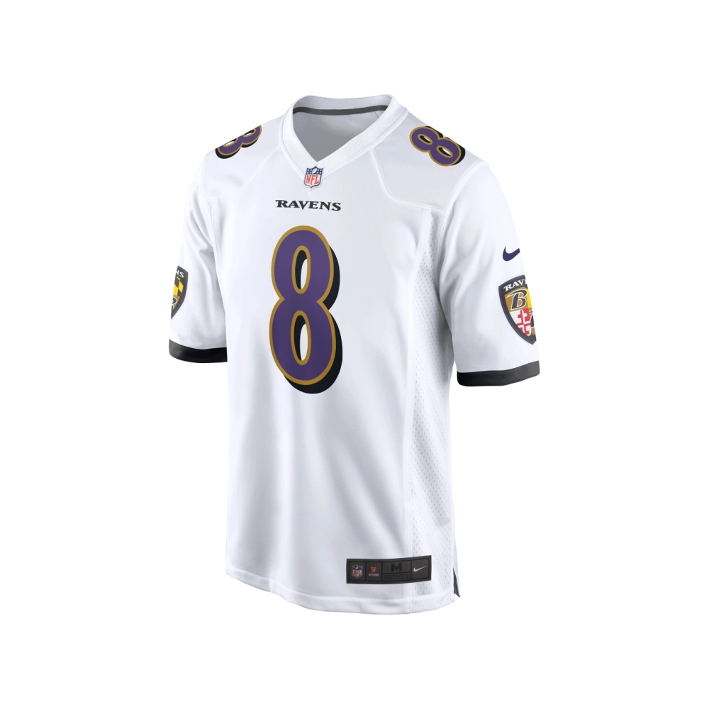 Mens Baltimore Ravens Lamar Jackson White Game Jersey