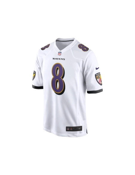 Mens Baltimore Ravens Lamar Jackson White Game Jersey