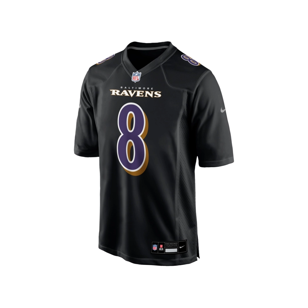 Mens Baltimore Ravens Lamar Jackson Black Fashion Game Jersey