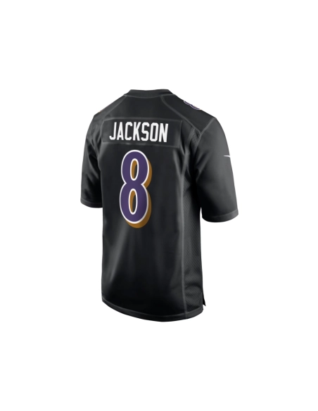 Mens Baltimore Ravens Lamar Jackson Black Fashion Game Jersey