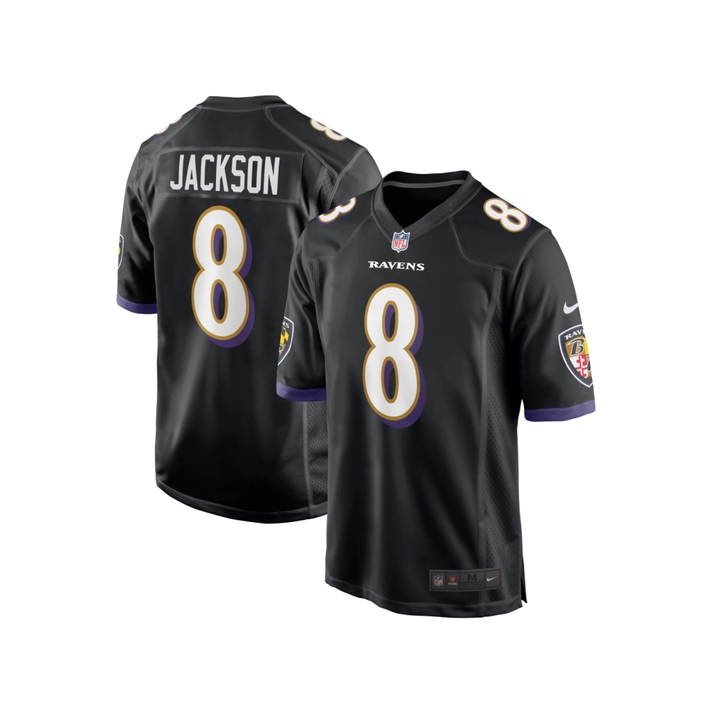 Mens Baltimore Ravens Lamar Jackson Black Alternate Game Jersey