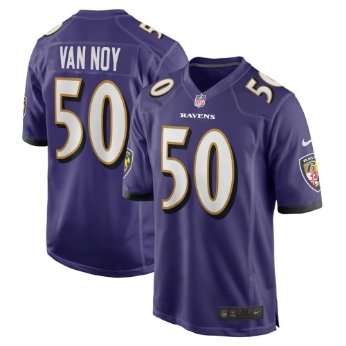 Mens Baltimore Ravens Kyle Van Noy Purple Game Jersey