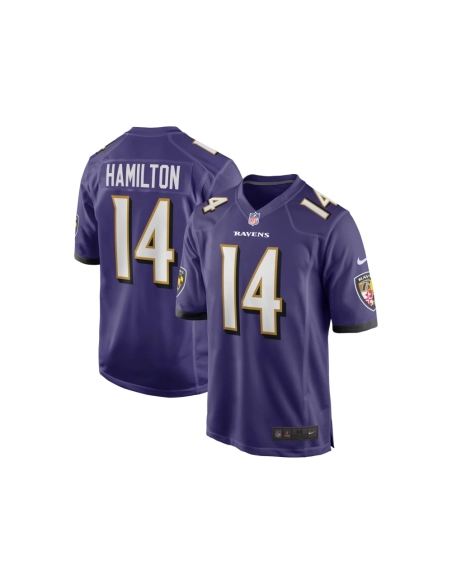 Mens Baltimore Ravens Kyle Hamilton Purple Player Game Jersey