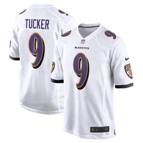 Mens Baltimore Ravens Justin Tucker White Game Jersey