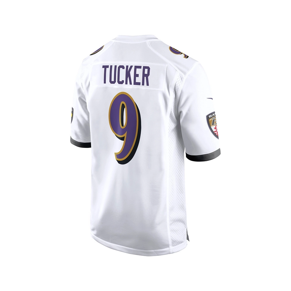 Mens Baltimore Ravens Justin Tucker White Game Jersey