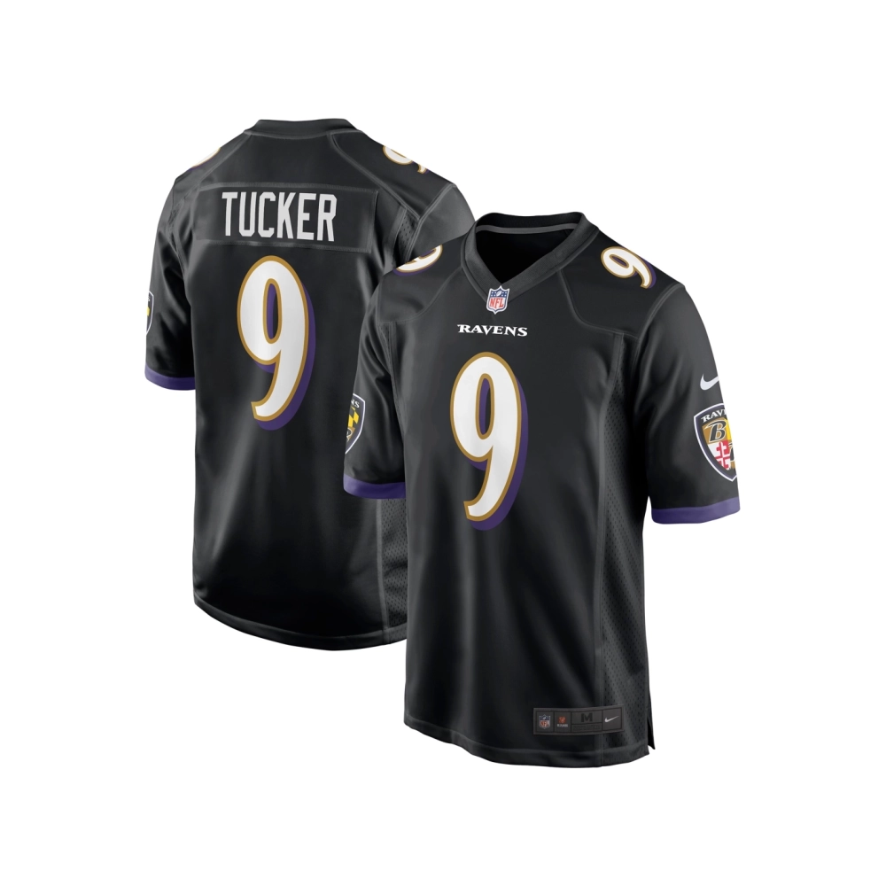 Mens Baltimore Ravens Justin Tucker Black Player Game Jersey