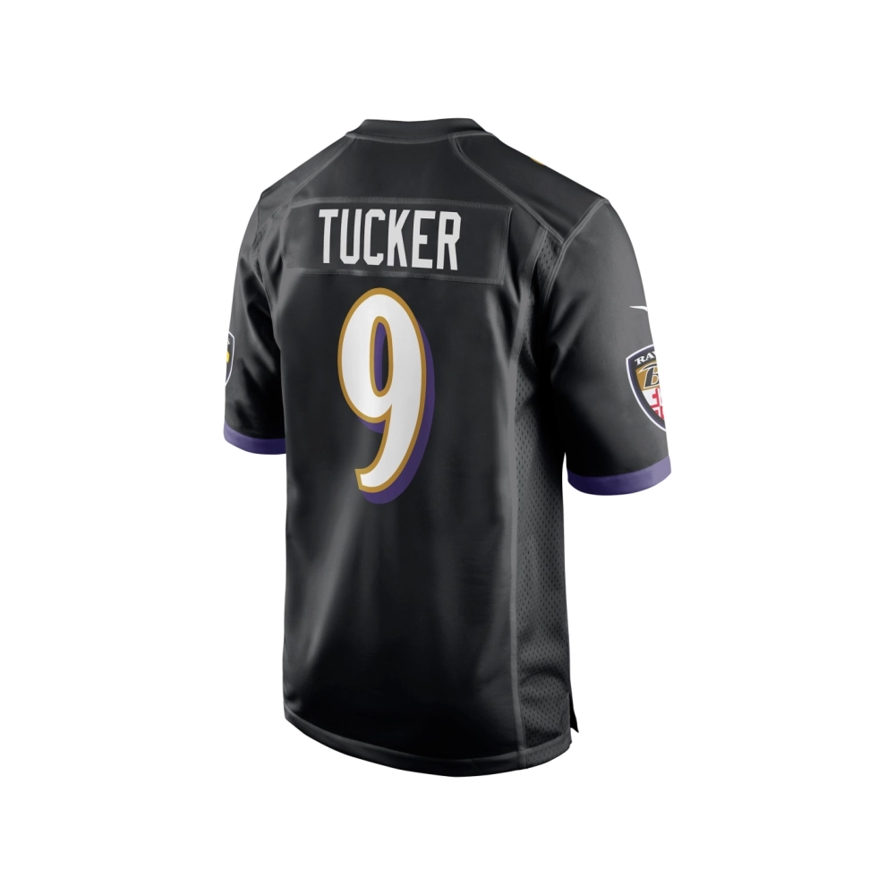 Mens Baltimore Ravens Justin Tucker Black Player Game Jersey