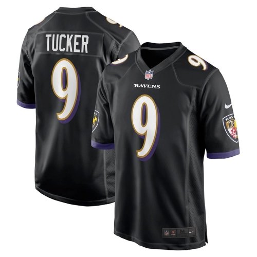 Mens Baltimore Ravens Justin Tucker Black Player Game Jersey