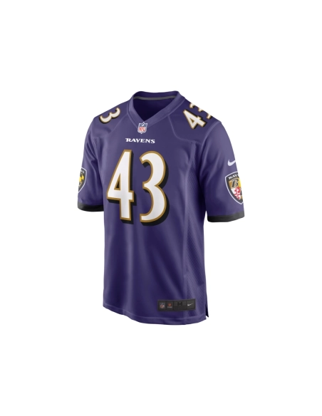 Mens Baltimore Ravens Justice Hill Purple Game Jersey