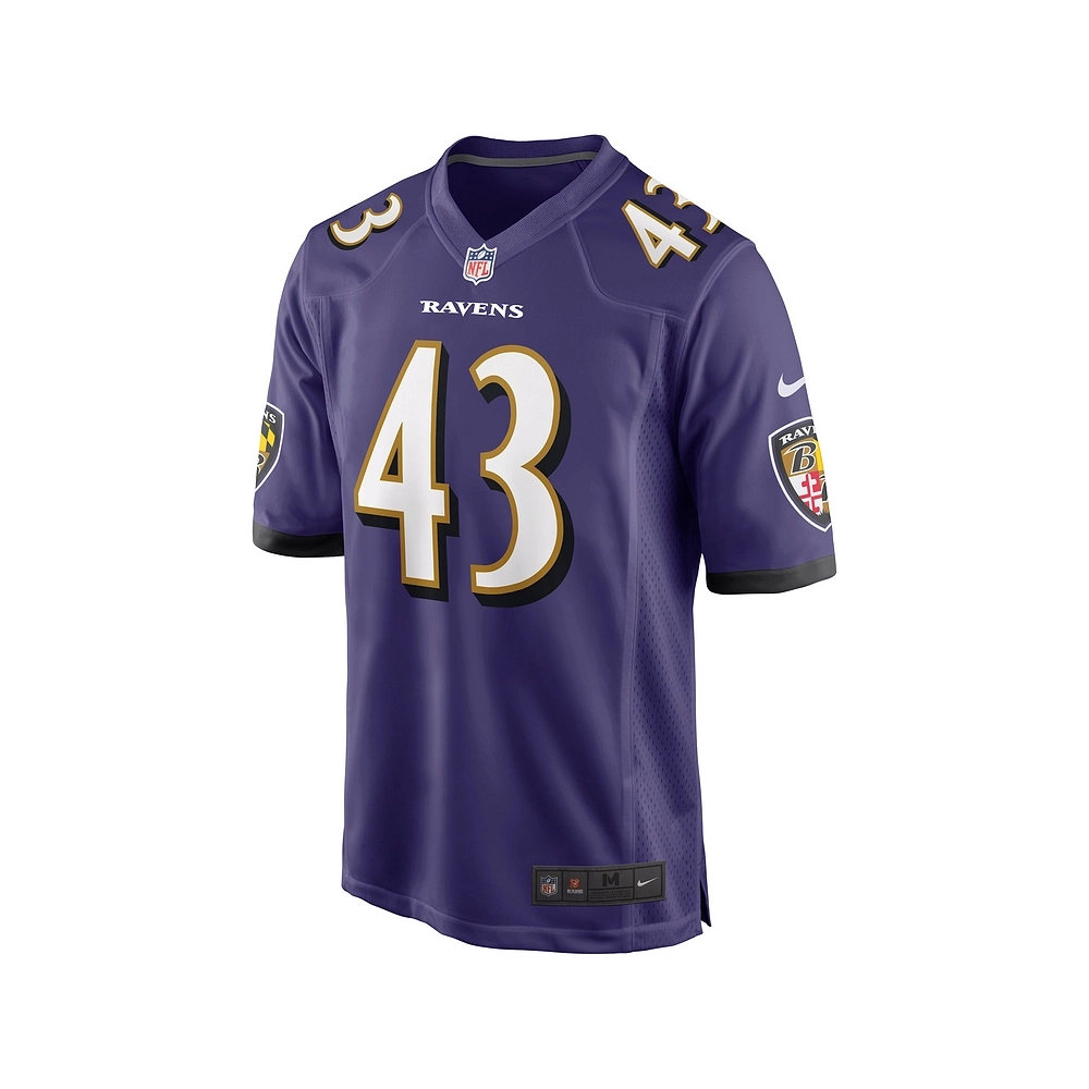 Mens Baltimore Ravens Justice Hill Purple Game Jersey