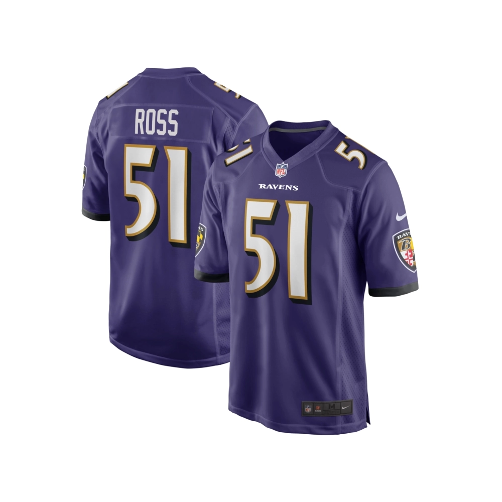 Mens Baltimore Ravens Josh Ross Purple Game Player Jersey