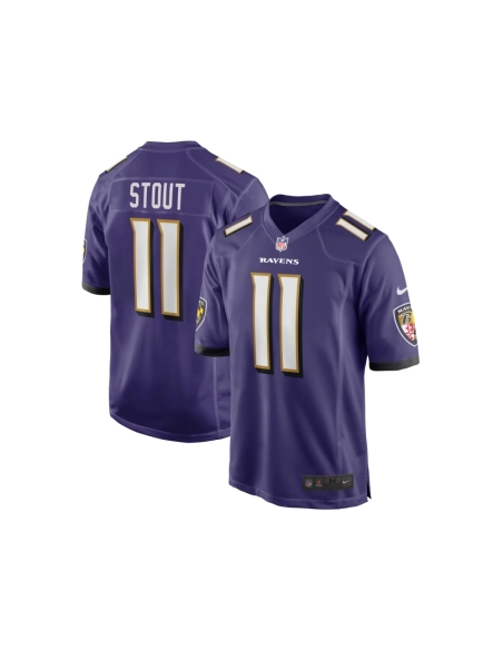 Mens Baltimore Ravens Jordan Stout Purple Player Game Jersey