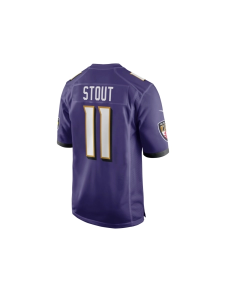 Mens Baltimore Ravens Jordan Stout Purple Player Game Jersey