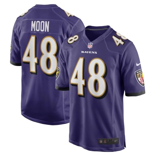 Mens Baltimore Ravens Jeremiah Moon Purple Game Player Jersey