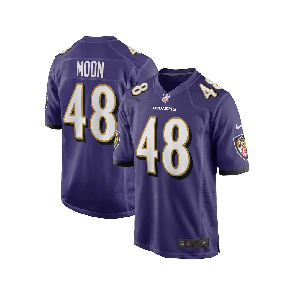 Mens Baltimore Ravens Jeremiah Moon Purple Game Player Jersey