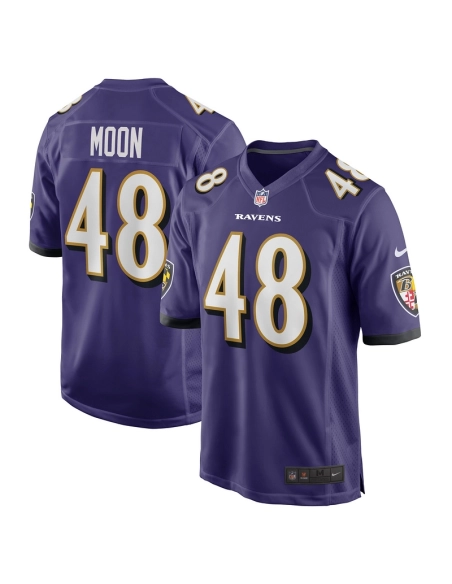 Mens Baltimore Ravens Jeremiah Moon Purple Game Player Jersey