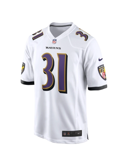 Mens Baltimore Ravens Jamal Lewis White Retired Player Game Jersey