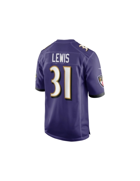 Mens Baltimore Ravens Jamal Lewis Purple Retired Player Game Jersey