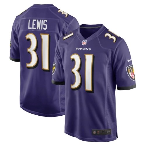 Mens Baltimore Ravens Jamal Lewis Purple Retired Player Game Jersey