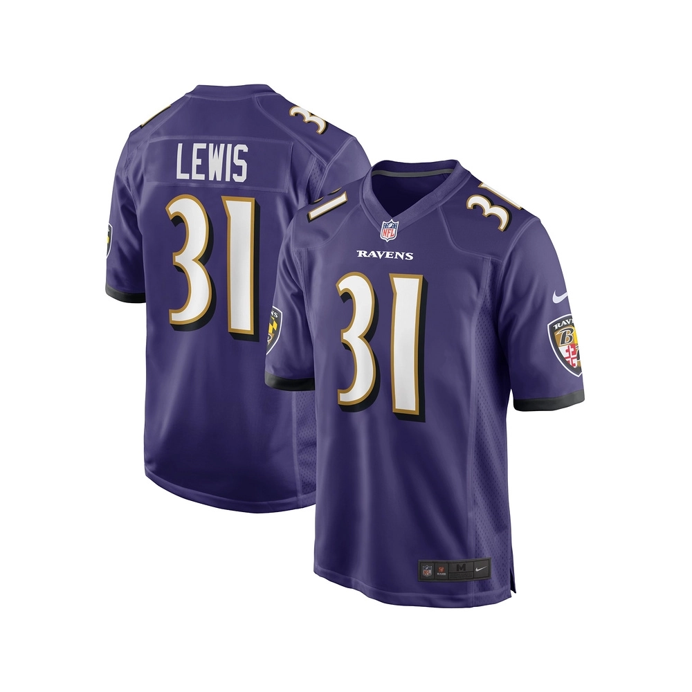 Mens Baltimore Ravens Jamal Lewis Purple Retired Player Game Jersey
