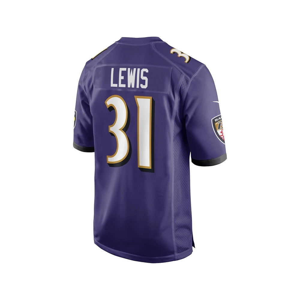 Mens Baltimore Ravens Jamal Lewis Purple Game Retired Player Jersey
