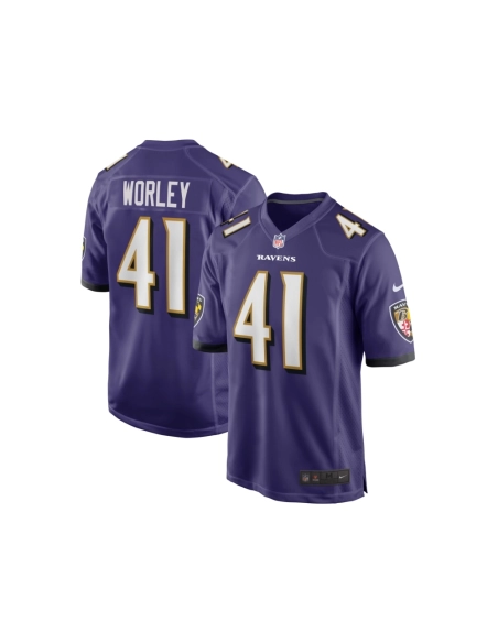 Mens Baltimore Ravens Daryl Worley Purple Game Player Jersey