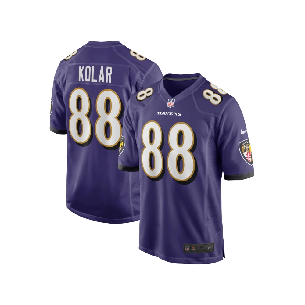Mens Baltimore Ravens Charlie Kolar Purple Player Game Jersey
