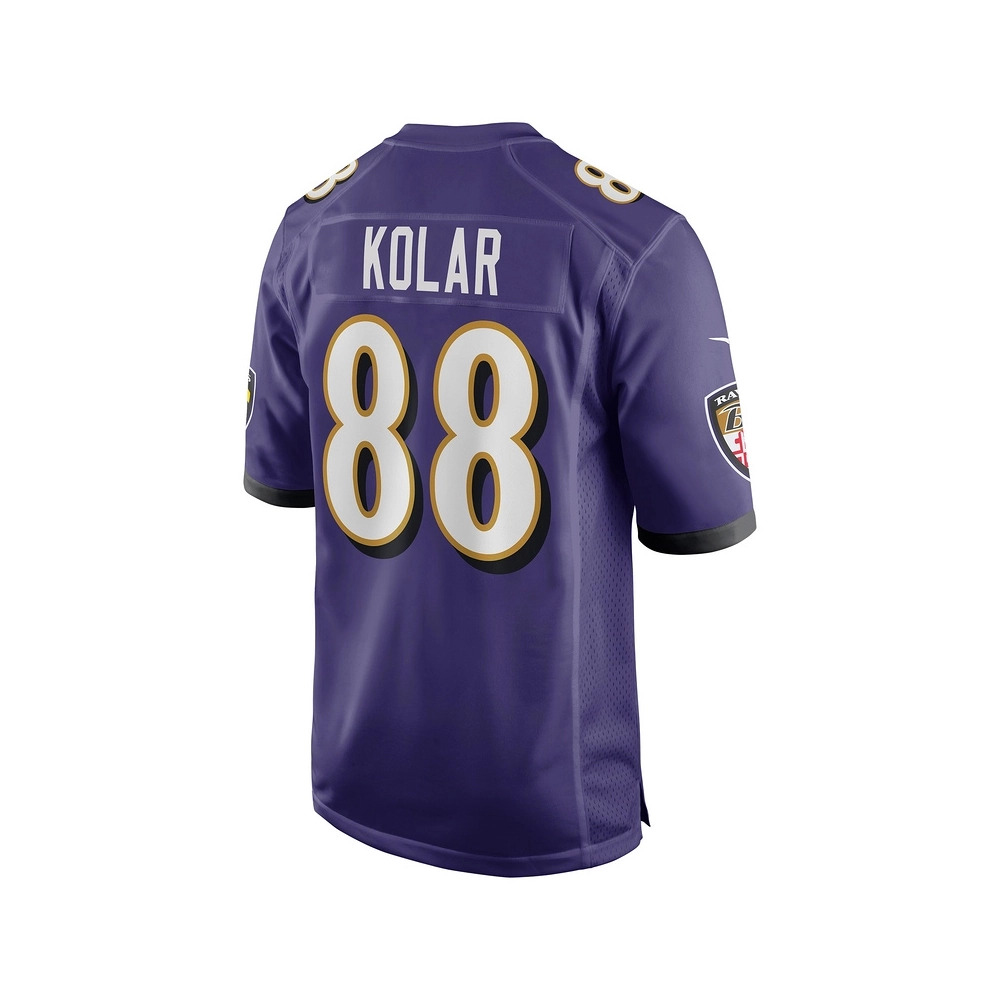 Mens Baltimore Ravens Charlie Kolar Purple Player Game Jersey