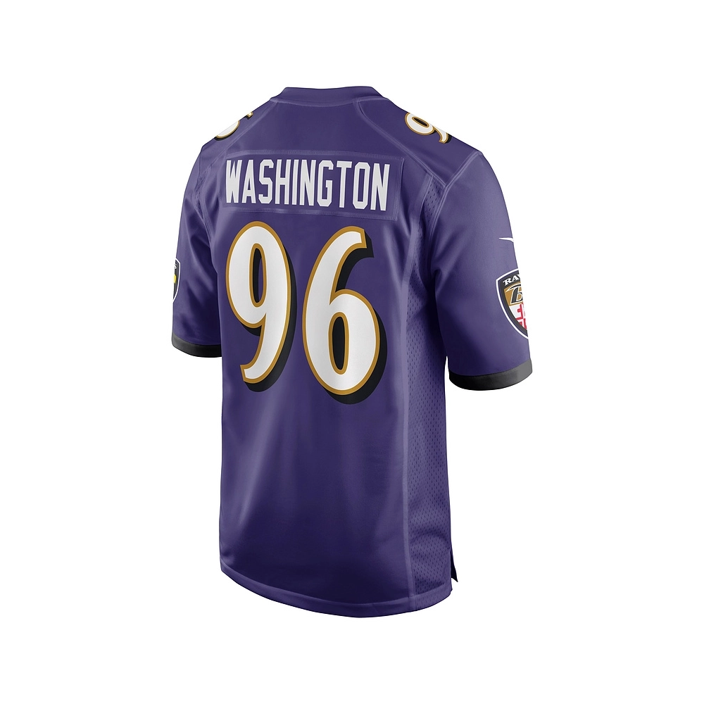 Mens Baltimore Ravens Broderick Washington Purple Game Player Jersey