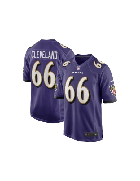Mens Baltimore Ravens Ben Cleveland Purple Game Jersey