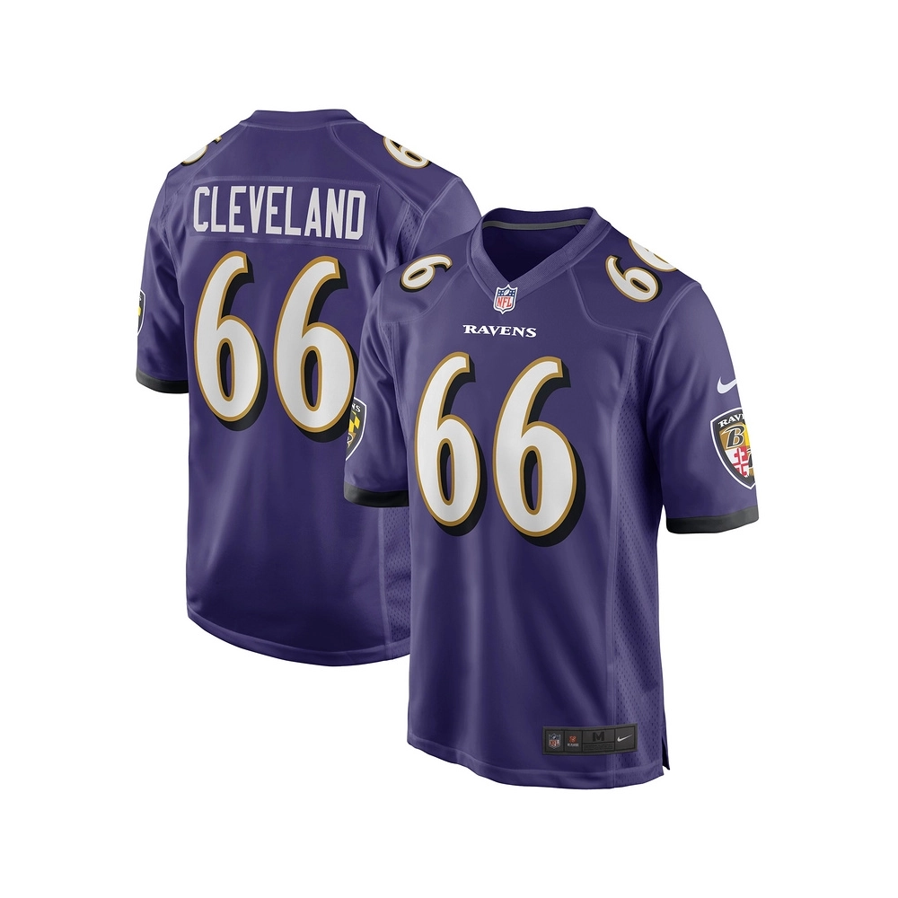 Mens Baltimore Ravens Ben Cleveland Purple Game Jersey