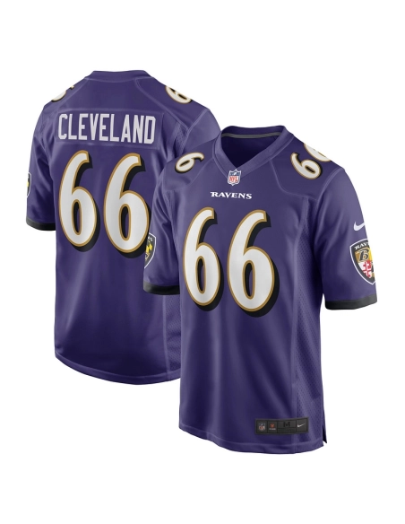 Mens Baltimore Ravens Ben Cleveland Purple Game Jersey