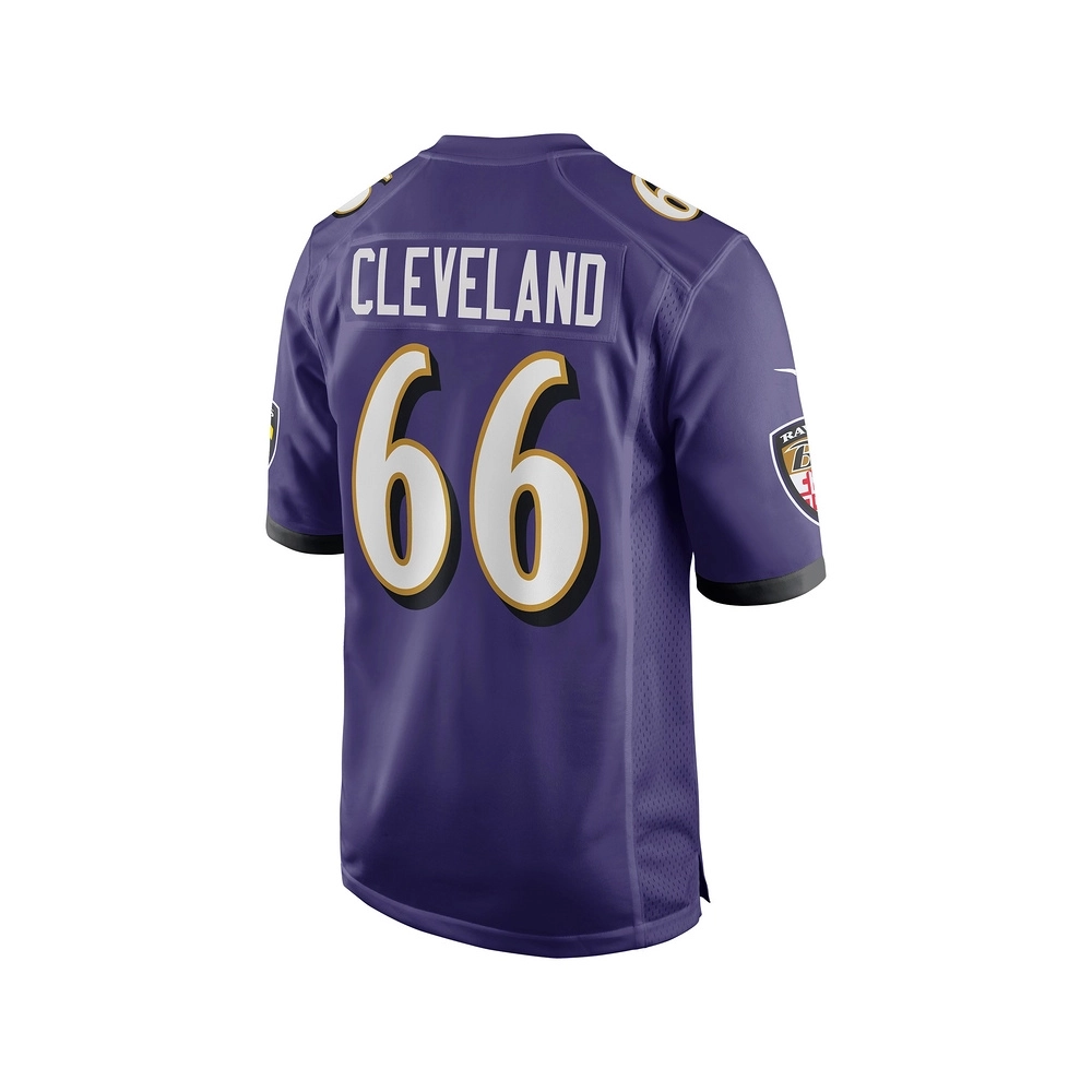 Mens Baltimore Ravens Ben Cleveland Purple Game Jersey