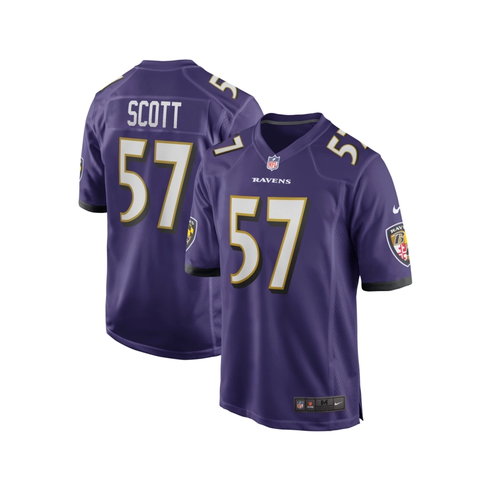 Mens Baltimore Ravens Bart Scott Purple Game Retired Player Jersey