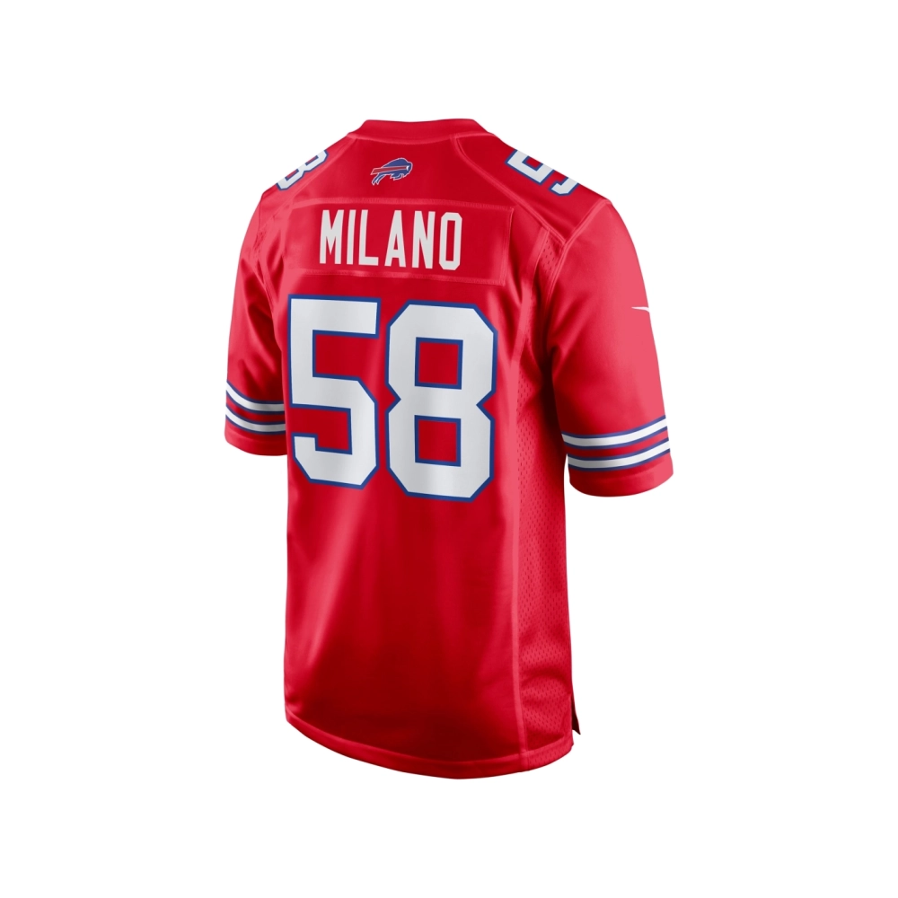 Mens Buffalo Bills Matt Milano Red Alternate Game Jersey