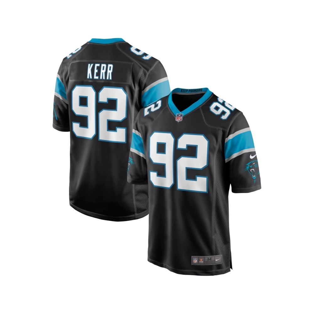 Mens Carolina Panthers Zach Kerr Black Game Jersey