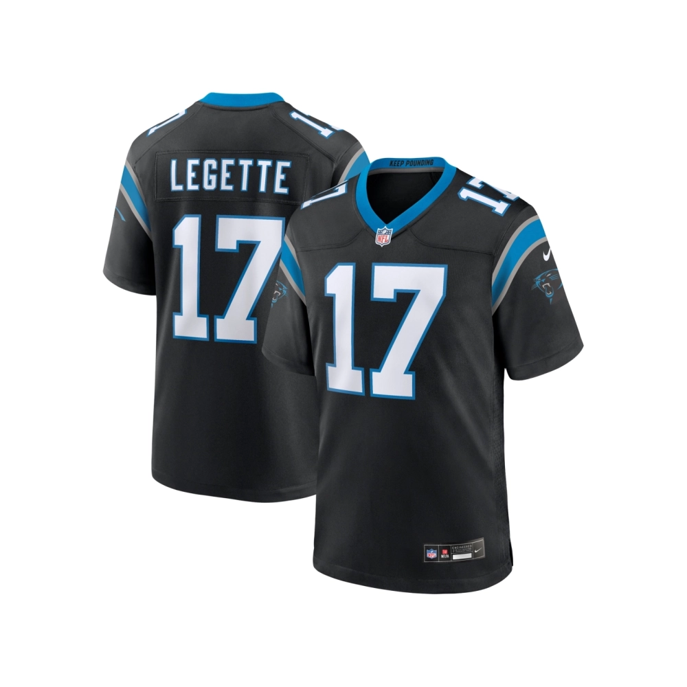 Mens Carolina Panthers Xavier Legette Black 2024 NFL First Round Pick Game Player Jersey