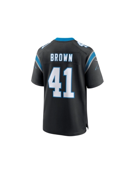 Mens Carolina Panthers Spencer Brown Black Team Game Jersey
