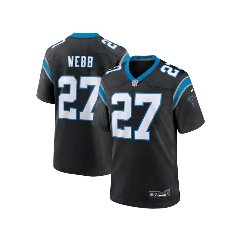 Mens Carolina Panthers Sam Webb Black Team Game Jersey