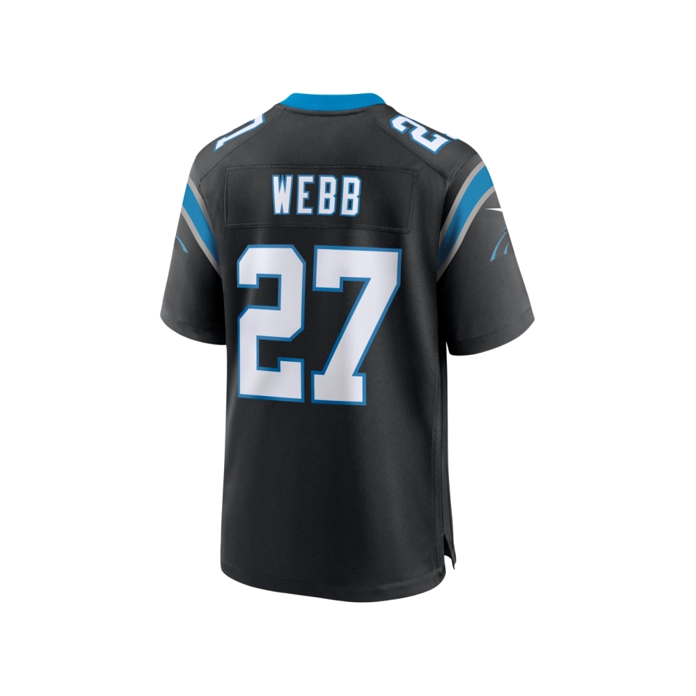 Mens Carolina Panthers Sam Webb Black Team Game Jersey