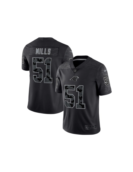 Mens Carolina Panthers Sam Mills Black Retired Player RFLCTV Limited Jersey