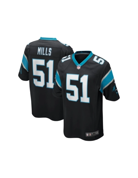 Mens Carolina Panthers Sam Mills Black Game Retired Player Jersey