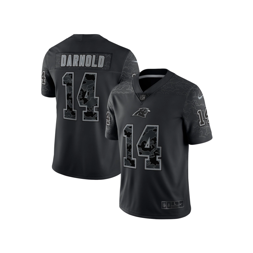 Mens Carolina Panthers Sam Darnold Black RFLCTV Limited Jersey