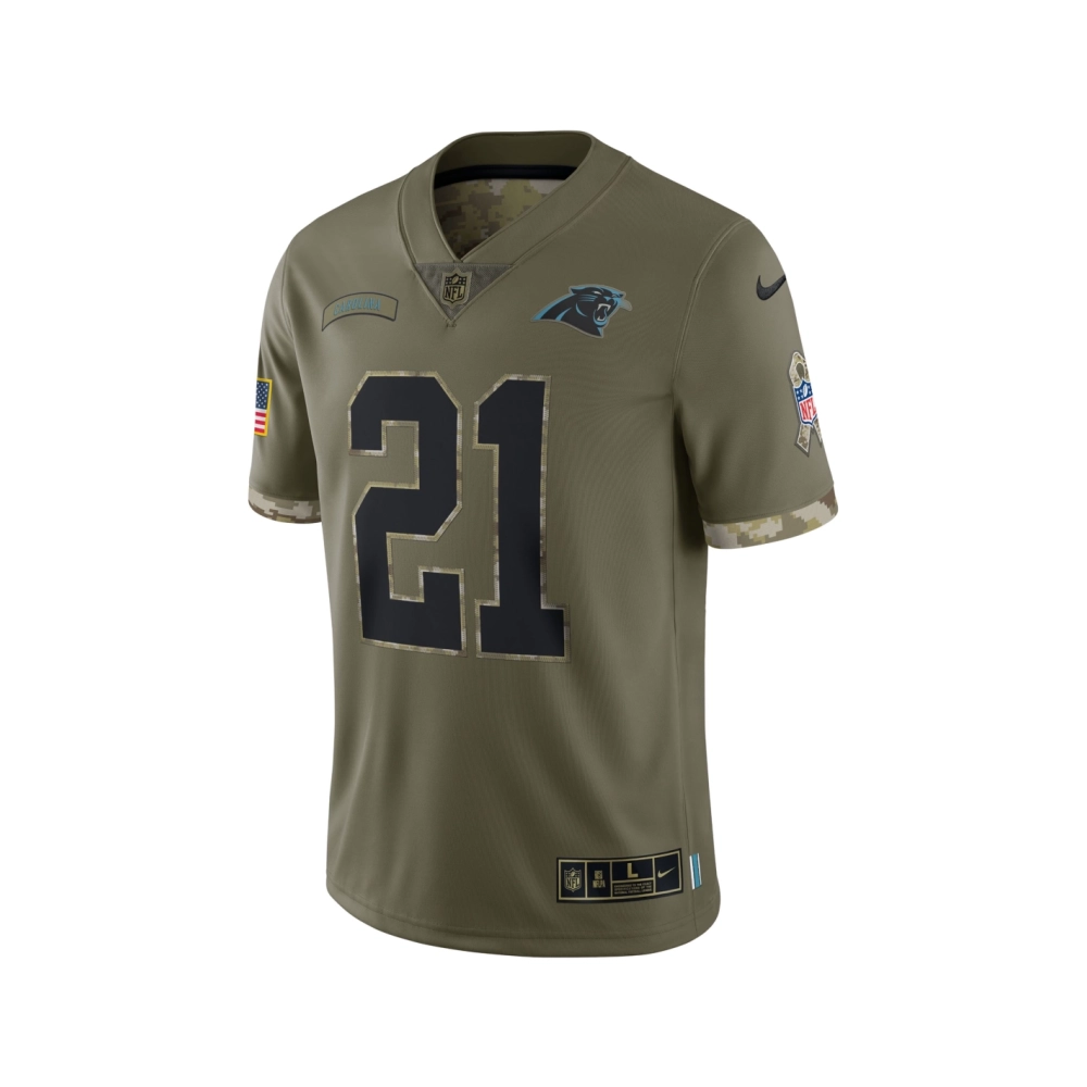 Mens Carolina Panthers Olive 2022 Salute To Service Limited Jersey