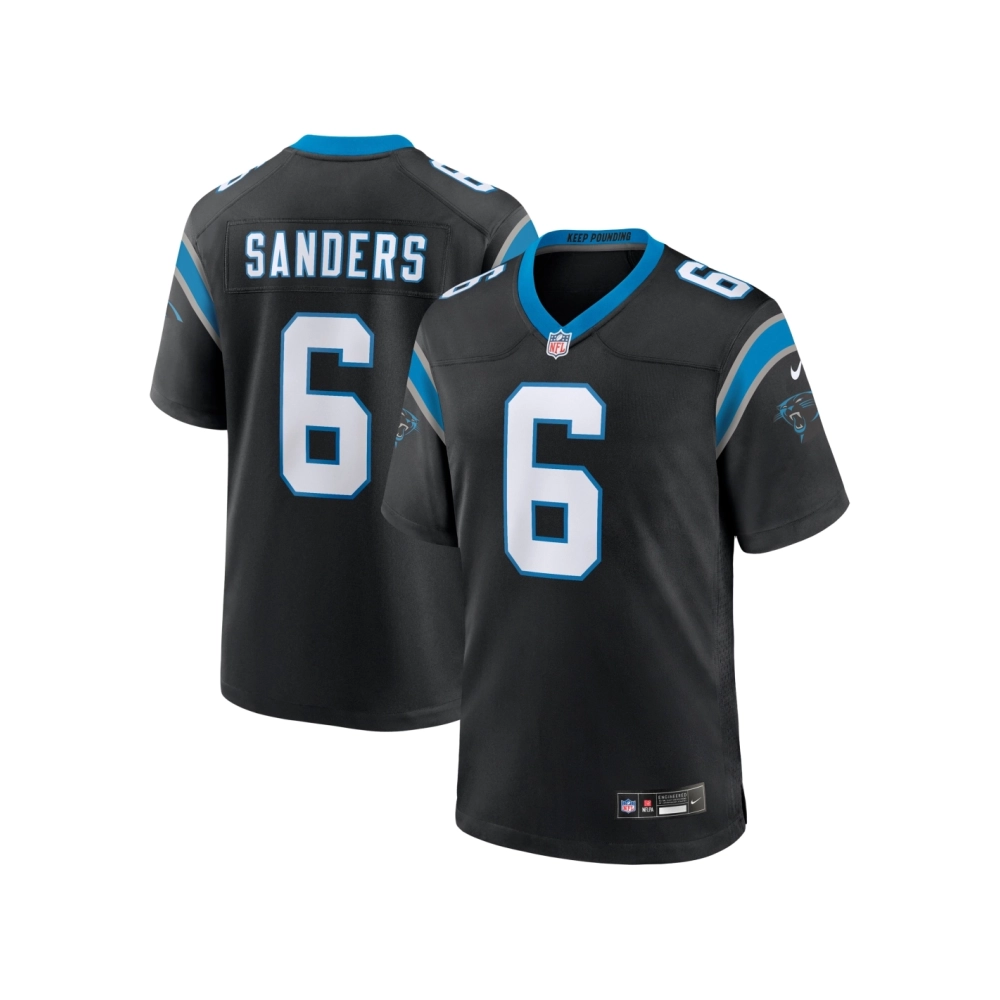 Mens Carolina Panthers Miles Sanders Black Game Player Jersey