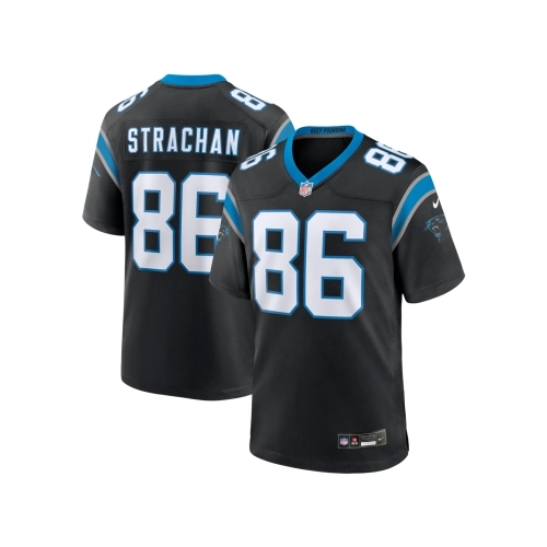 Mens Carolina Panthers Mike Strachan Black Game Jersey