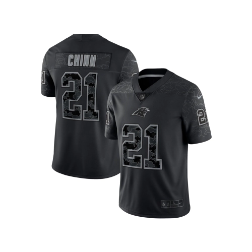 Mens Carolina Panthers Jeremy Chinn Black RFLCTV Limited Jersey