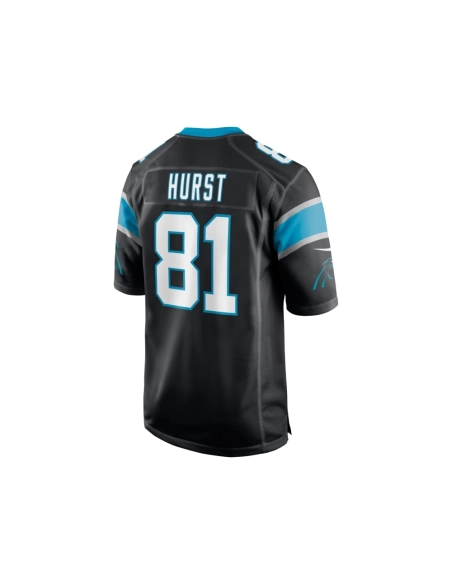 Mens Carolina Panthers Hayden Hurst Black Game Player Jersey